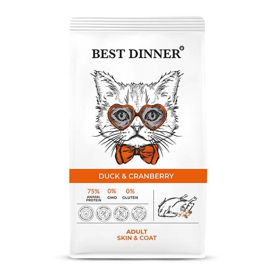 Сухой корм Best Dinner Adult Cat Duck & Cranberry для взрослых кошек, с уткой и клюквой