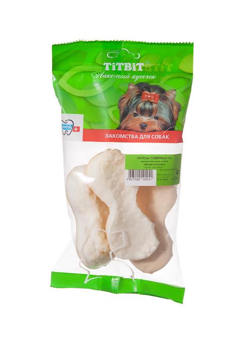 Чипсы говяжьи ХL для собак Titbit мягкая упаковка