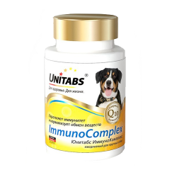 Кормовая добавка для собак крупных пород Unitabs Immuno Complex Юнитабс Иммуно комплекс с Q10, 100 таблеток