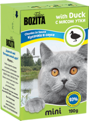 Консервы для кошек Bozita mini кусочки в соусе - утка 190 г