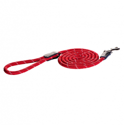 Поводок для собак Rogz Rope Long Fixed Lead Large HLLR12C удлиненный круглого сечения, ширина 1,2 см красный