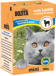 Консервы для кошек Bozita mini кусочки в желе - ягненок 190 г