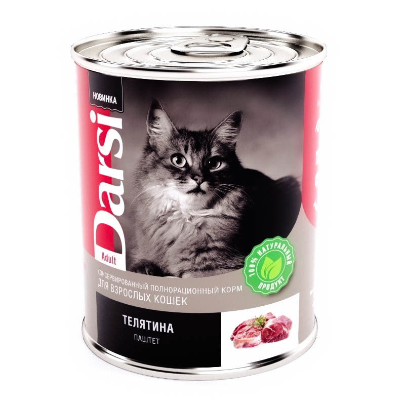 Консервы для кошек Darsi "Телятина" паштет, 340 г