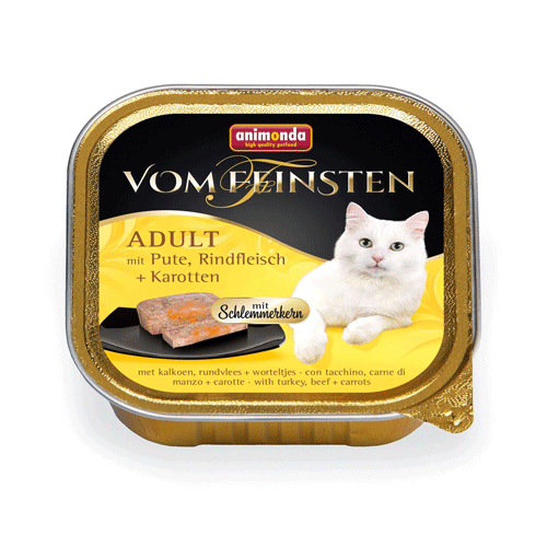 Консервы для кошек Animonda Vom Feinsten Adult Меню для гурманов с индейкой, говядиной и морковью 100 г х 32 шт.