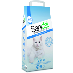 Впитывающий наполнитель для кошачьего туалета Sanicat Value без ароматизатора, 5 л/3,5 кг