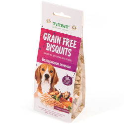 Беззерновое печенье для собак Titbit Grain Free с мясом индейки, 100 г