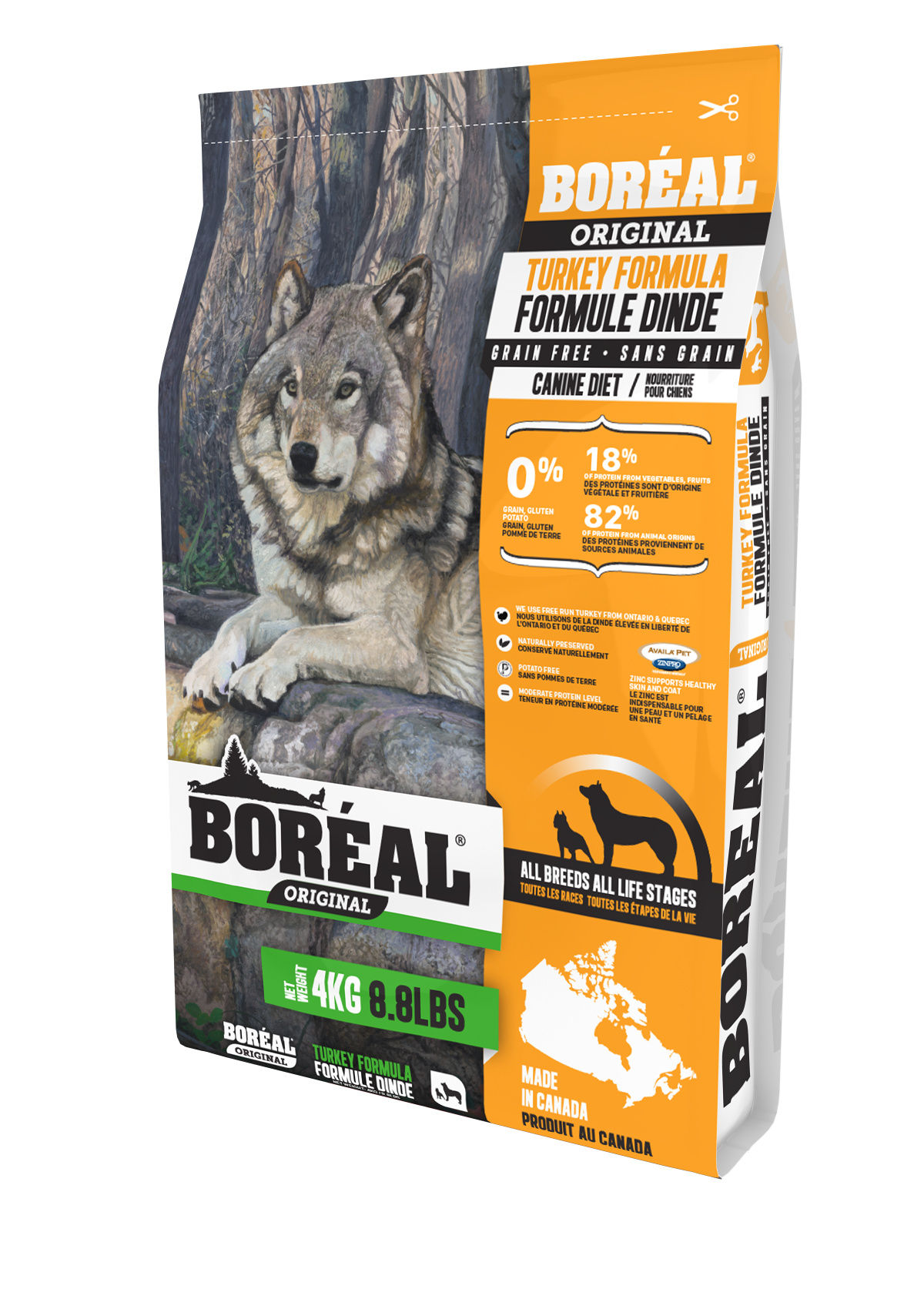 Сухой беззерновой корм Boreal Original для собак всех пород с индейкой