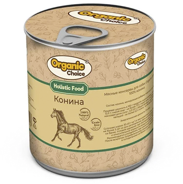 Консервы для собак Organic Сhoice 100% Конина, 340 г