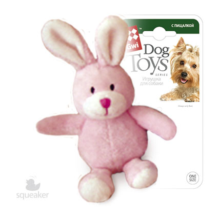 Игрушка для собак GiGwi Dog Toys Зайчик с пищалкой, 11 см