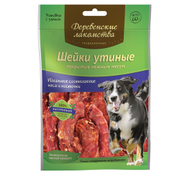 Шейки утиные для собак "Деревенские лакомства" покрытые нежным мясом, 60 г