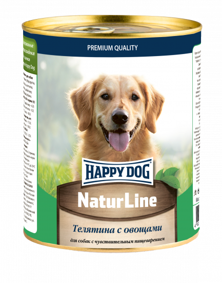 Консервы для взрослых собак Happy Dog Телятина с овощами 970 г