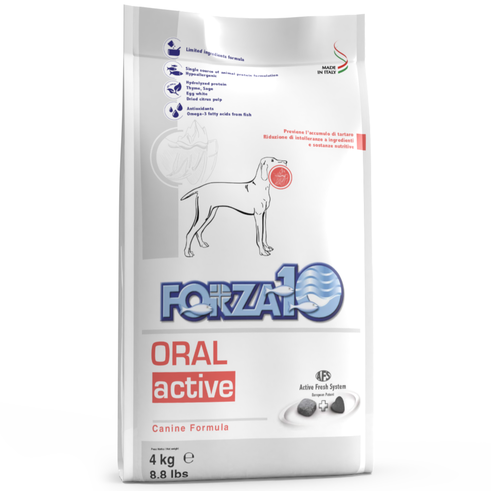 Сухой корм Forza10 Adult Oral Active для собак при заболеваниях ротовой полости, 4 кг