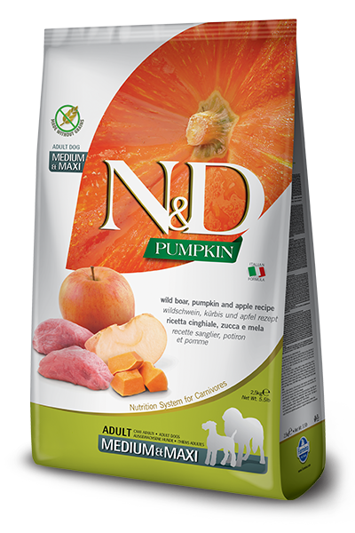 Сухой беззерновой корм Farmina N&D Dog GF Pumpkin Boar & Apple Adult Maxi для собак средних и крупных пород с кабаном, тыквой и яблоком