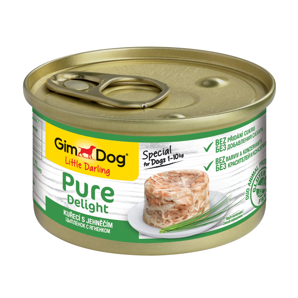 Консервы для собак Gimdog Pure Delight «Цыпленок с ягненком» в желе, 85 г