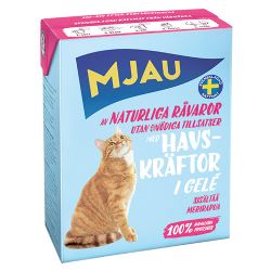 Консервы для кошек Mjau мясные кусочки в желе с лангустом, 380 г