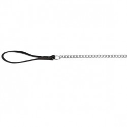 Поводок-цепь для собак Trixie с кожаной ручкой, 1,10 м×2 мм