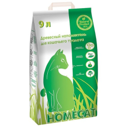 Древесный наполнитель для животных Homecat 3 кг/9 л