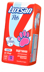 Подгузники для домашних животных Luxsan Pets L (8-14 кг), 12 штук