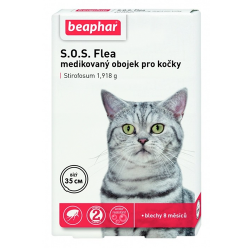 Ошейник от блох и клещей для кошек Beaphar (Беафар) S.O.S. Flea белый, 35 см