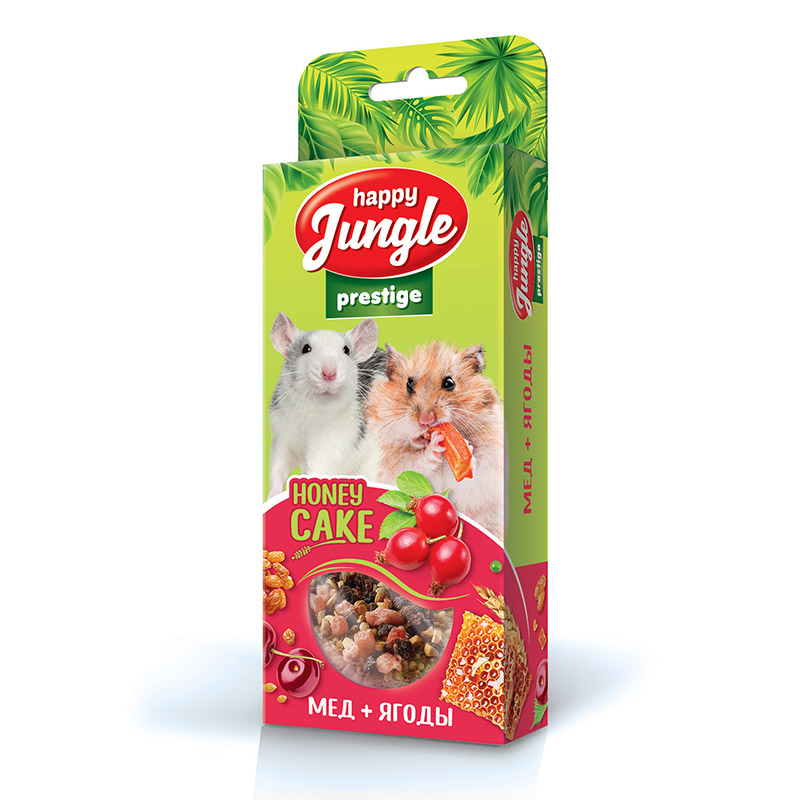Лакомство для грызунов Happy Jungle Prestige Корзинки мёд+ягоды, 3 шт.