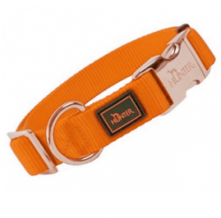 Нейлоновый ошейник для собак Hunter Alu-Strong оранжевый с металлической застежкой