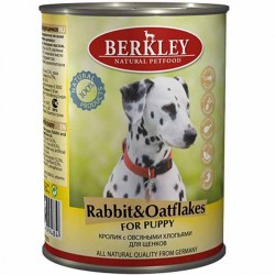 Консервы для щенков Berkley Rabbit & Oatflakes for Puppy кролик с овсянкой 0,4 кг