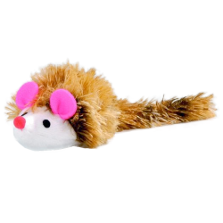Игрушка для кошек Beeztees "Мышь плюшевая" с длинным ворсом, 12 × 7 см 