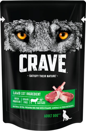 Влажный корм Crave для взрослых собак, с ягненком 85 г х 24 шт.