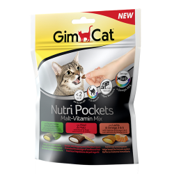 Подушечки для кошек Gimborn «GimCat» NutriPockets  «Malt-Vitamin Mix» Джимборн Нутрипокетс, 150 г