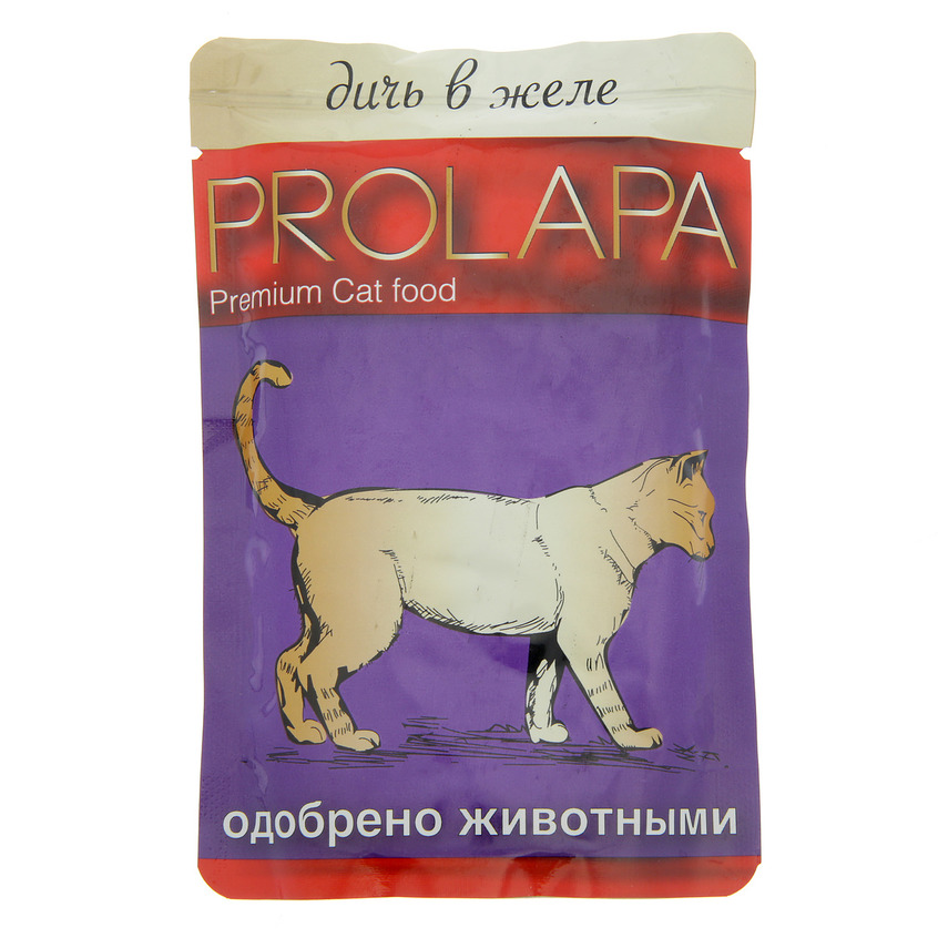 Влажный корм для кошек Prolapa Premium дичь в желе, 100 г х 26 шт.
