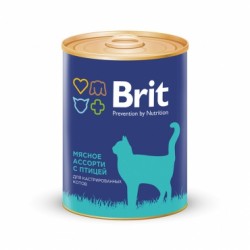Консервы для кастрированных котов Brit Premium «Мясное ассорти с птицей», 340 г х 12 шт.