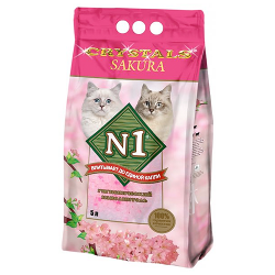 Силикагелевый наполнитель для кошачьего туалета «N1 Crystals Sakura» с ароматом сакуры, 5 л