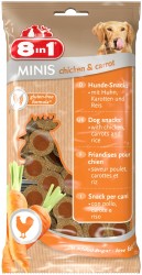 Лакомство для собак 8in1 Minis Chicken&Carrot Минис Курица и морковь, с рисом 100 г