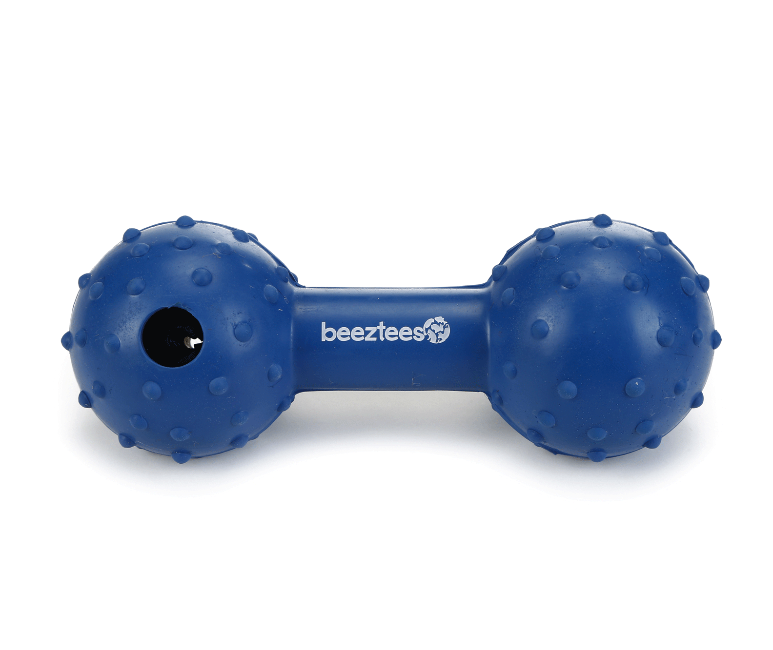 Игрушка для собак Beeztees "Гантель с колокольчиком" синяя, резина 11,5 см