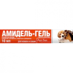 Акарицидное и противомикробное средство для кошек и собак Api-San Амидель-гель нео, 10 мл