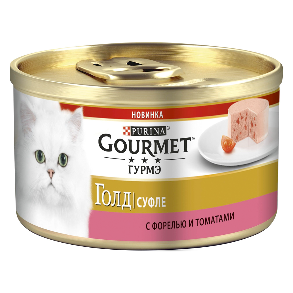 Консервы для кошек Gourmet Gold Суфле с форелью и томатами, 85 г х 12 шт.