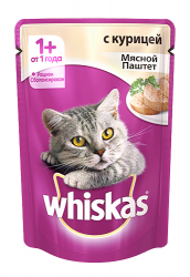 Консервы для кошек Whiskas "Мясной паштет с курицей" 85 г