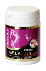 Витамины для кошек Polidex (Полидекс Гелабон) Gelabon with Glucosamine для опорно-двигательного аппарата, 200 таблеток