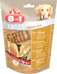Хрустящие куриные снеки для собак 8 in 1 Grills Chicken Style с запахом барбекю, 80 г