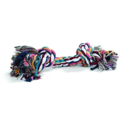 Игрушка для собак Beeztees Канат с двумя узлами разноцветный, 20 см