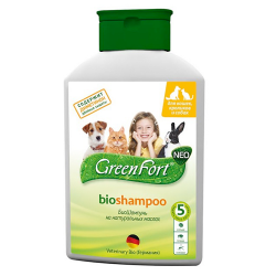 Шампунь репеллентный для кошек, кроликов и собак Green Fort (Грин Форт) Bio Shampoo, 0,38 л