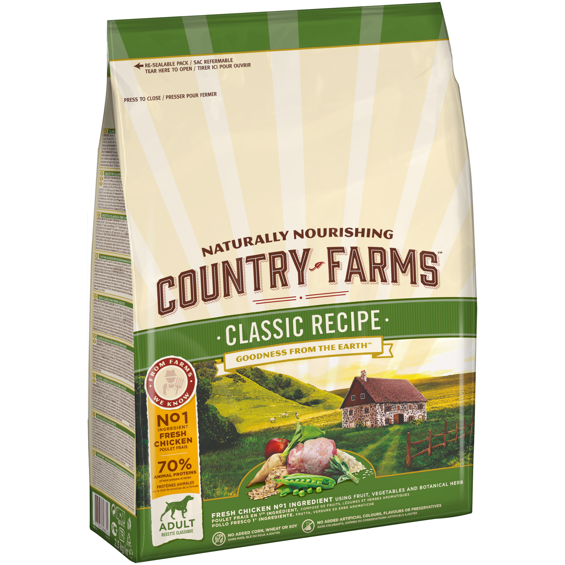 Сухой корм для взрослых собак Country Farms с высоким содержанием курицы