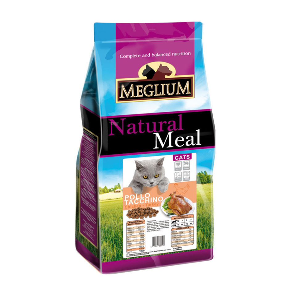 Сухой корм Meglium Adult для взрослых кошек, с курицей и индейкой