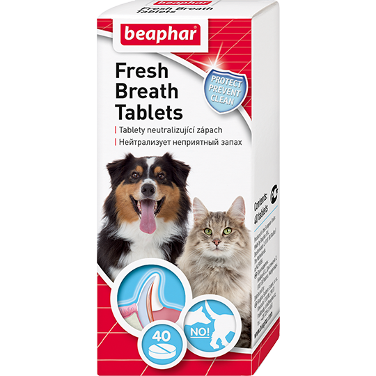 Таблетки для кошек и собак Beaphar Fresh Breath Tablets для нейтрализации неприятного запаха, 40 таблеток