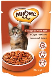 Консервы для взрослых кошек Мнямс Идеальный баланс говядина в соусе, 100 г