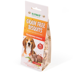 Беззерновое печенье для собак Titbit Grain Free с телятиной, 100 г