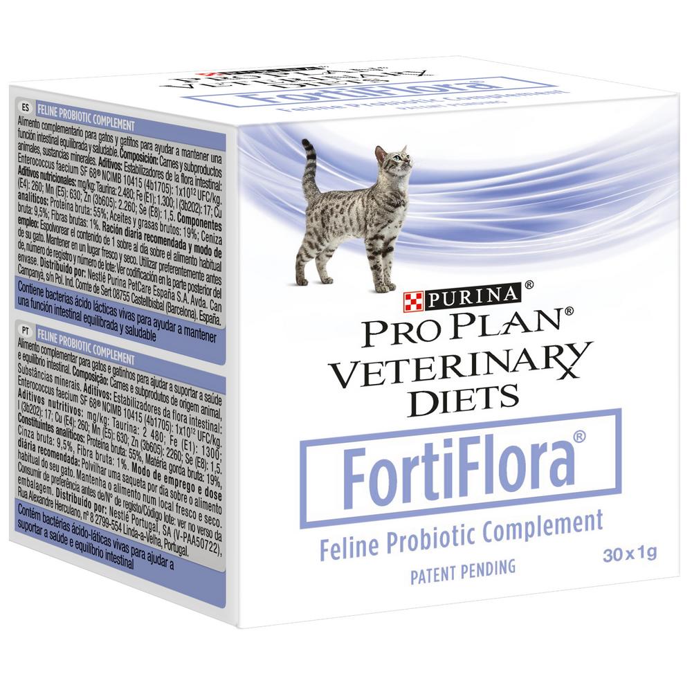 Пробиотическая добавка для кошек Purina Veterinary Diets FortiFlora Фортифлора, 30 пакетиков по 1 г 