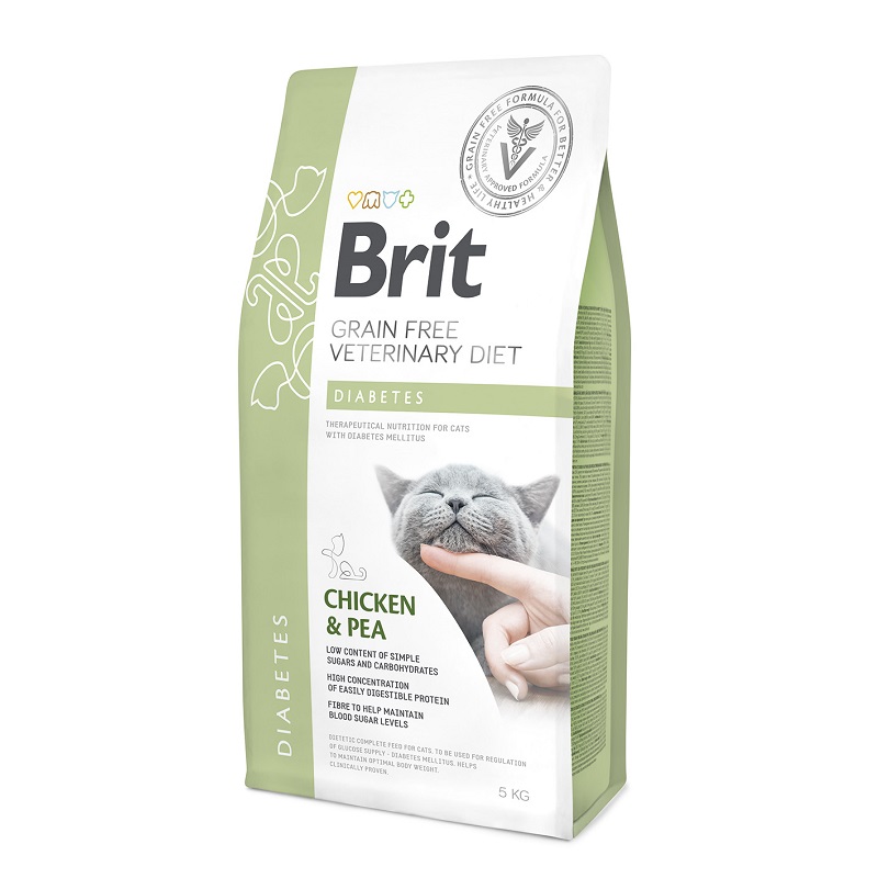 Сухой беззерновой корм для кошек Brit Veterinary Diet Cat Grain free Diabetes при диабете