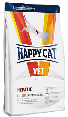 Диетический корм для взрослых кошек Happy Cat VET Diet Hepatic для поддержания работы печени, 1 кг