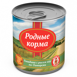 Консервы для собак "Родные корма" Говядина с рисом азу по-Татарски, 0,525 кг